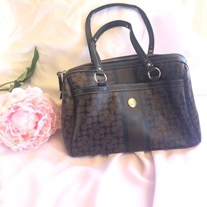 Coach purse brown black signature c